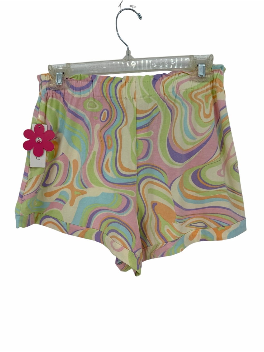Paper flower Girls' Multicolor Swirl Elastic-Waist Shorts NWT